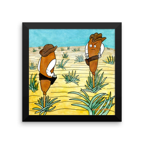 Corndog Duel Framed Print - Severe Snacks