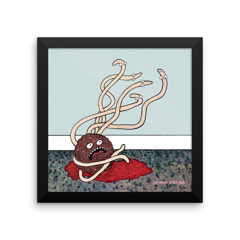 Poor Meatball! Framed Print - Severe Snacks