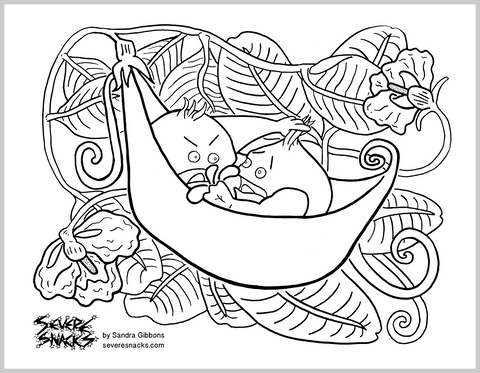 Peas in a Pod Free Coloring Page - Severe Snacks